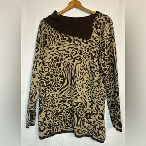Kim Rogers Women’s Brown/Tan Long Sleeve Sweater size X-Large